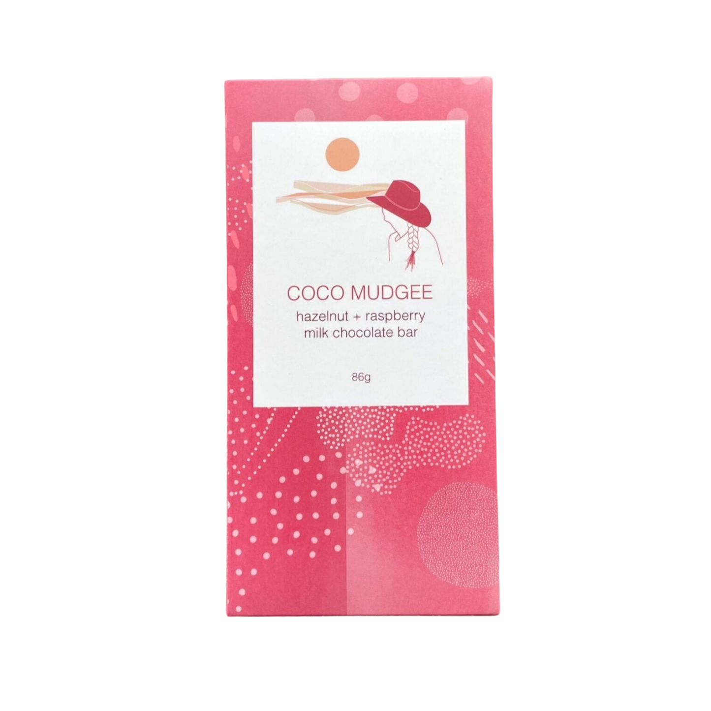 Coco Mudgee - Hazelnut + Raspberry Milk Chocolate Bar 86g