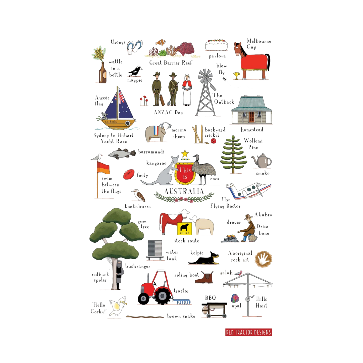 Red Tractor - Tea Towels
